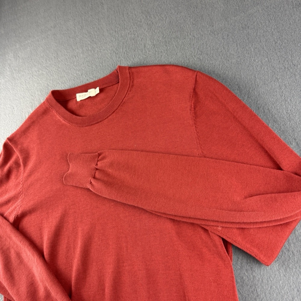 Suitsupply Sweater Men's S Red Cotton Silk Blend Jumper Luxury Old Money Crew